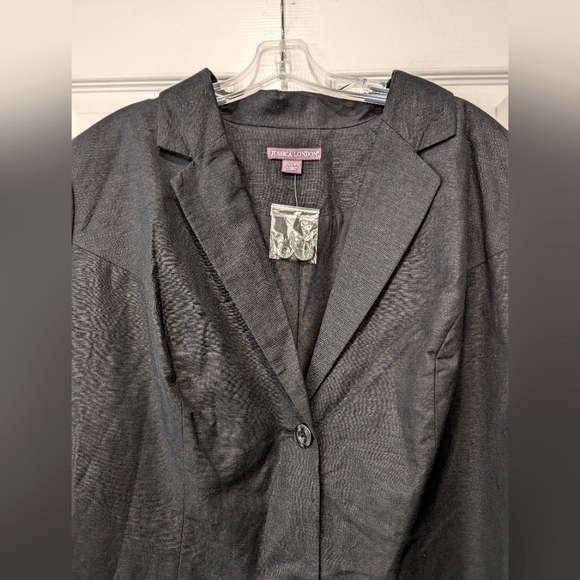 NWT Jessica London Plus Size 22 Tall  Black Linen bland Blazer/Suit Jacket - Picture 3 of 6